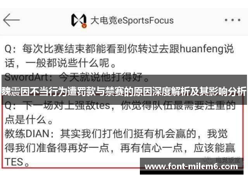 魏震因不当行为遭罚款与禁赛的原因深度解析及其影响分析